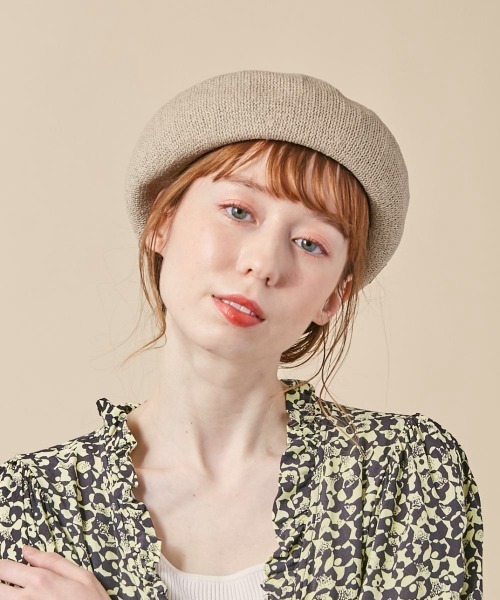 kaorinomori(カオリノモリ)の「kaorinomori オークベレー(ハンチング/ベレー帽・レディース・ホワイト/ブラック/ベージュ/パープル/イエロー・M/57.5cm)」の3枚目の写真