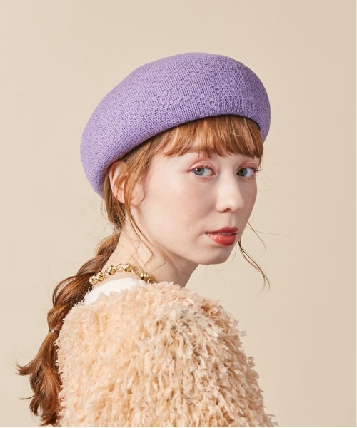 kaorinomori(カオリノモリ)の「kaorinomori オークベレー(ハンチング/ベレー帽・レディース・ホワイト/ブラック/ベージュ/パープル/イエロー・M/57.5cm)」の4枚目の写真