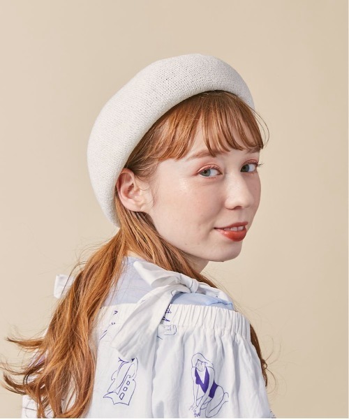 kaorinomori(カオリノモリ)の「kaorinomori オークベレー(ハンチング/ベレー帽・レディース・ホワイト/ブラック/ベージュ/パープル/イエロー・M/57.5cm)」の17枚目の写真