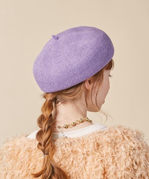 kaorinomori(カオリノモリ)の「kaorinomori オークベレー(ハンチング/ベレー帽・レディース・ホワイト/ブラック/ベージュ/パープル/イエロー・M/57.5cm)」の20枚目の写真