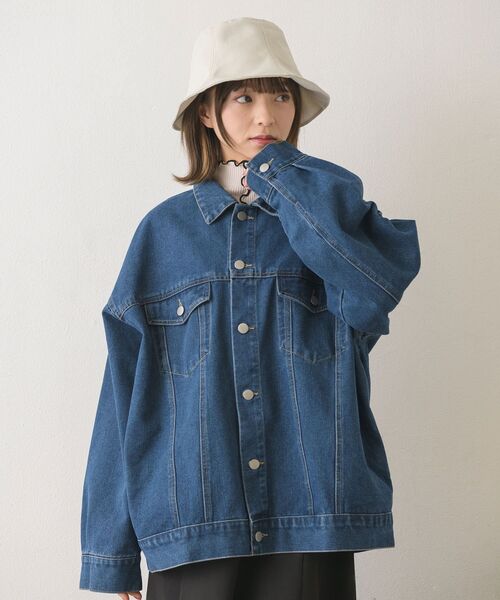 RETRO GIRL（レトロガール）の「BIGGジャン（その他アウター・レディース・ブラック/ブルー/ナチュラル・FREE）」の2枚目の写真