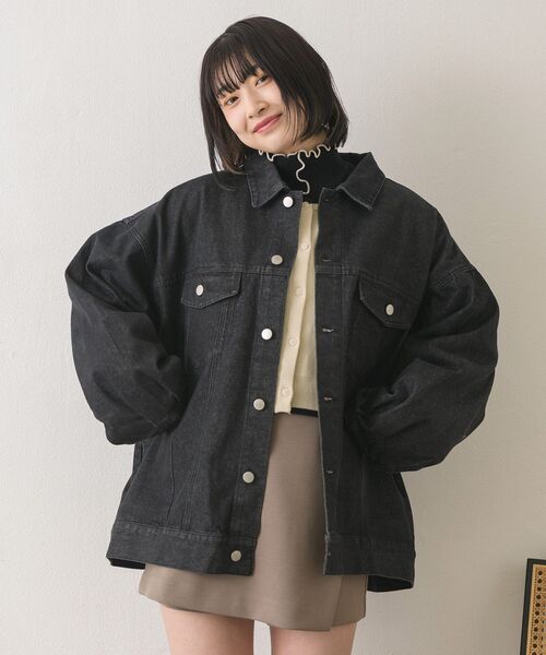 RETRO GIRL（レトロガール）の「BIGGジャン（その他アウター・レディース・ブラック/ブルー/ナチュラル・FREE）」の3枚目の写真