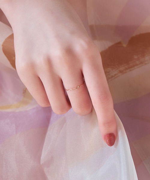 Phoebe（フィービィー）の「【K10RG】ブライトネスチェーンリング（リング・レディース・ピンクゴールド・#3/#7/#11/#13）」の2枚目の写真