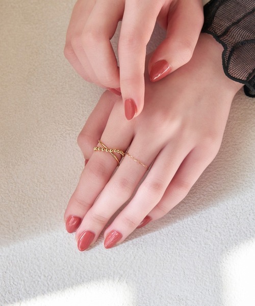 Phoebe（フィービィー）の「【K10RG】ブライトネスチェーンリング（リング・レディース・ピンクゴールド・#3/#7/#11/#13）」の3枚目の写真