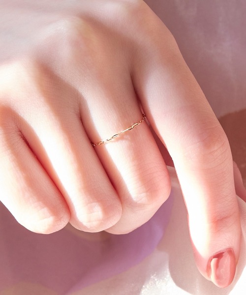 Phoebe（フィービィー）の「【K10RG】ブライトネスチェーンリング（リング・レディース・ピンクゴールド・#3/#7/#11/#13）」の7枚目の写真