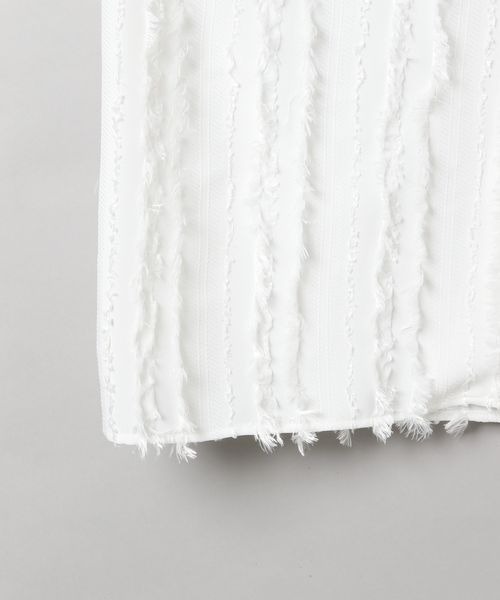 JEANASIS（ジーナシス）の「フリンジジャガードカイキンシャツ/193776（シャツ/ブラウス・レディース・ホワイト/ブラック・FREE）」の7枚目の写真