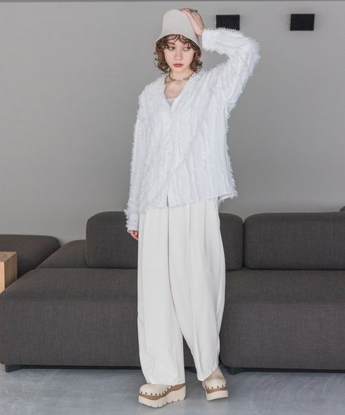 JEANASIS ジーナシス フリンジジャガードライトオーバーカーディガン JEANASIS（ジーナシス）の「5Gモールジャガードキカプルオーバー