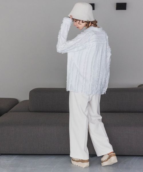 JEANASIS（ジーナシス）の「フリンジジャガードカイキンシャツ/193776（シャツ/ブラウス・レディース・ホワイト/ブラック・FREE）」の15枚目の写真