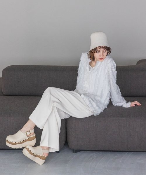 JEANASIS（ジーナシス）の「フリンジジャガードカイキンシャツ/193776（シャツ/ブラウス・レディース・ホワイト/ブラック・FREE）」の16枚目の写真