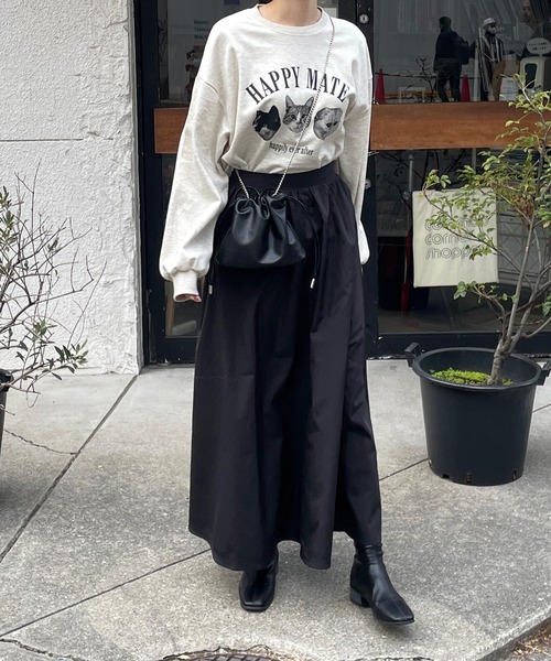 LE MORE(リモア)の「スウェットライクにゃんこプルオーバー(Tシャツ/カットソー・レディース・ブラック/アイボリー・FREE)」の12枚目の写真
