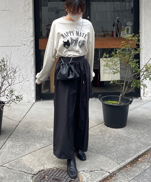 LE MORE(リモア)の「スウェットライクにゃんこプルオーバー(Tシャツ/カットソー・レディース・ブラック/アイボリー・FREE)」の14枚目の写真
