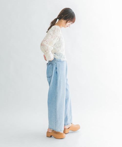 KBF（ケイビーエフ）の「オーガンジーフラワークロップドブラウス（シャツ/ブラウス・レディース・カーキ/ブラック/アイボリー・ONE）」の13枚目の写真