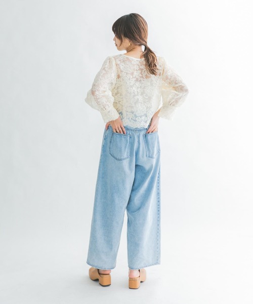 KBF（ケイビーエフ）の「オーガンジーフラワークロップドブラウス（シャツ/ブラウス・レディース・カーキ/ブラック/アイボリー・ONE）」の14枚目の写真