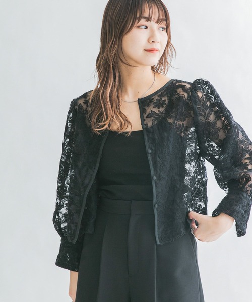 KBF（ケイビーエフ）の「オーガンジーフラワークロップドブラウス（シャツ/ブラウス・レディース・カーキ/ブラック/アイボリー・ONE）」の16枚目の写真