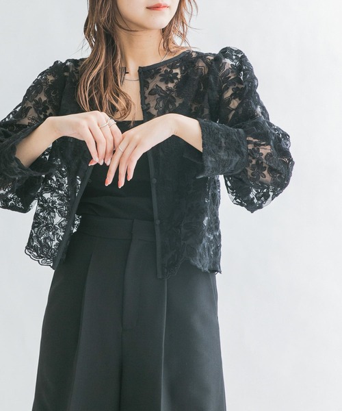 KBF（ケイビーエフ）の「オーガンジーフラワークロップドブラウス（シャツ/ブラウス・レディース・カーキ/ブラック/アイボリー・ONE）」の17枚目の写真