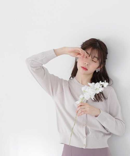 PROPORTION BODY DRESSING（プロポーションボディドレッシング）の「パール釦ニットカーディガン / 1213174400（カーディガン/ボレロ・レディース・イエロー/ブラック/グレー/ホワイト系その他・FREE）」の3枚目の写真