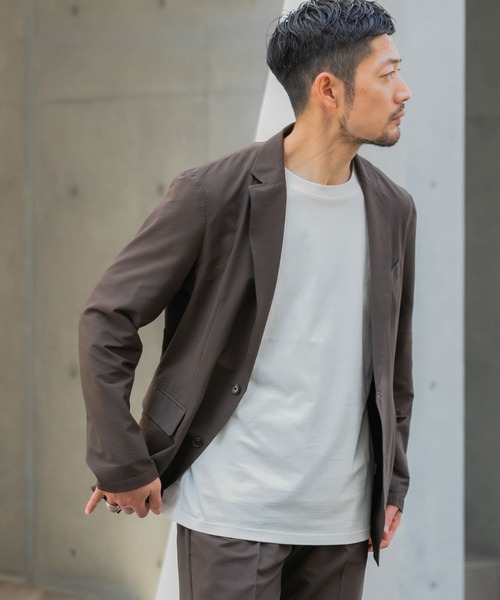 URBAN RESEARCH ROSSO MEN（アーバンリサーチロッソメン）の「『XLサイズあり』『速乾』ウォッシャブルシアサッカーセットアップ（セットアップ・メンズ・ブラウン/ブラック/ネイビー・SMALL/LARGE/MEDIUM/X-LARGE）」の14枚目の写真