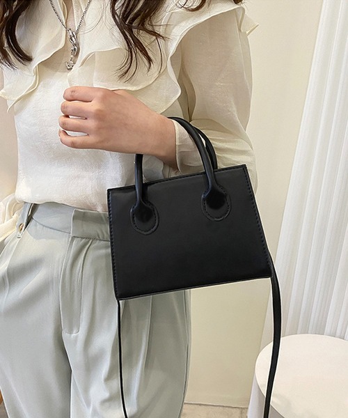 Chaco closet(チャコ クローゼット)の「2WAYコンパクトスクエアショルダーバッグ/ハンドバック(ショルダーバッグ・レディース・ホワイト/グリーン/ブラウン/ブラック/ブルー・FREE)」の22枚目の写真