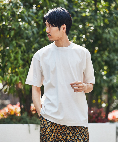 EDIFICE LA BOUCLE(エディフィスラブークル)の「【LA BOUCLE / ラブークル】アルビニスタ スムース クルーネック Tシャツ(Tシャツ/カットソー・メンズ・ブラウン系その他/アイボリー/ブラック/パープル/グリーン系その他・3/2/1)」の18枚目の写真