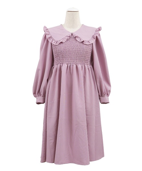 PUNYUS(プニュズ)の「ギンガムチェックワンピース(ワンピース・レディース・ブルー/ネイビー/グリーン/ライトパープル・3/2/4/1)」の4枚目の写真