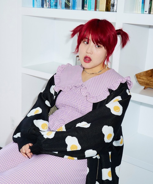 PUNYUS(プニュズ)の「ギンガムチェックワンピース(ワンピース・レディース・ブルー/ネイビー/グリーン/ライトパープル・3/2/4/1)」の9枚目の写真