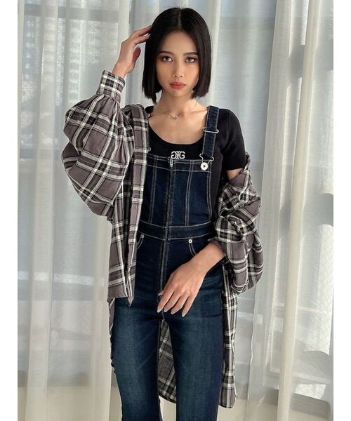 GYDA（ジェイダ）の「バックオープンSymmetryニットTOPS（ニット/セーター・レディース・オフホワイト/ブラック/その他1/オレンジ・FREE）」の12枚目の写真