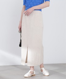 N.（N. Natural Beauty Basic） | 【S Size Line】◆アウトポケット麻混スカート(スカート)