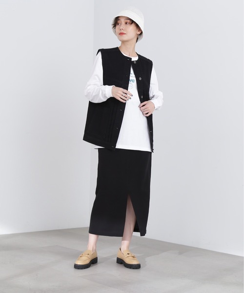 N.（N. Natural Beauty Basic）（エヌエヌナチュラルビューティーベーシック）の「【S Size Line】◆アウトポケット麻混スカート（スカート・レディース・ナチュラル/ブラック/パープル・SMALL/MEDIUM）」の6枚目の写真