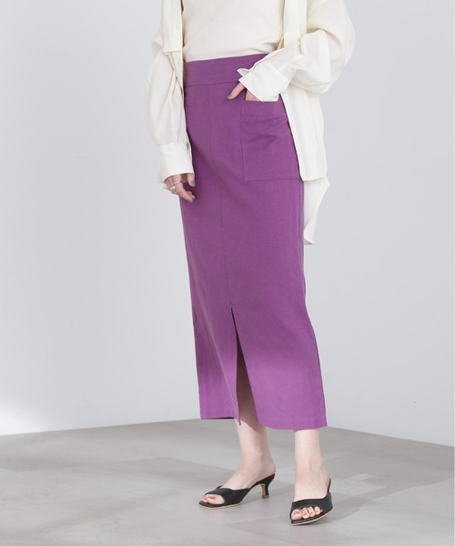 N.（N. Natural Beauty Basic）（エヌエヌナチュラルビューティーベーシック）の「【S Size Line】◆アウトポケット麻混スカート（スカート・レディース・ナチュラル/ブラック/パープル・SMALL/MEDIUM）」の17枚目の写真