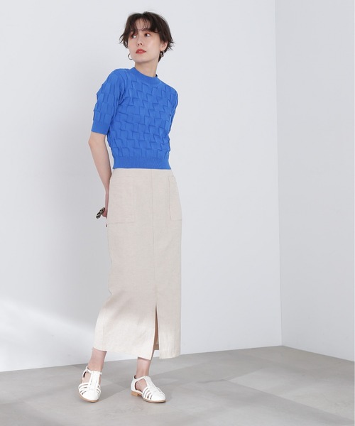 N.（N. Natural Beauty Basic）（エヌエヌナチュラルビューティーベーシック）の「【S Size Line】◆アウトポケット麻混スカート（スカート・レディース・ナチュラル/ブラック/パープル・SMALL/MEDIUM）」の5枚目の写真