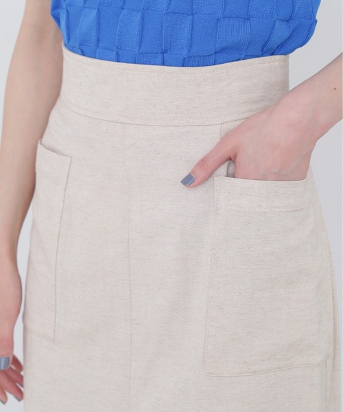 N.（N. Natural Beauty Basic）（エヌエヌナチュラルビューティーベーシック）の「【S Size Line】◆アウトポケット麻混スカート（スカート・レディース・ナチュラル/ブラック/パープル・SMALL/MEDIUM）」の8枚目の写真