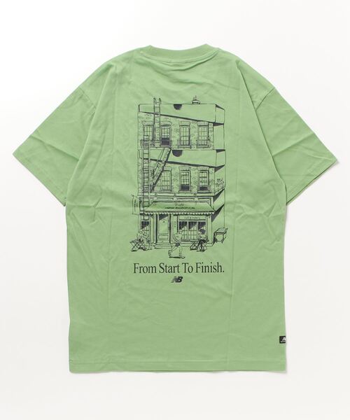 NEW BALANCE（ニューバランス）の「NB Essentials Caf NB ショートスリーブTシャツ（Tシャツ/カットソー・メンズ・ライトグリーン/オフホワイト・X-LARGE/LARGE/XX-LARGE/MEDIUM/SMALL）」の14枚目の写真
