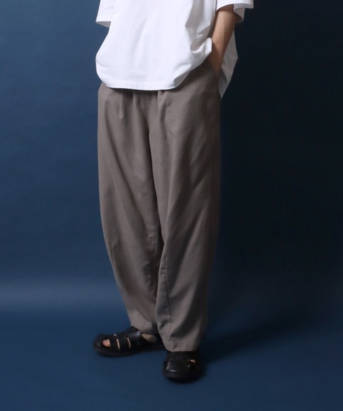 ANPAS(アンパス)の「Cotton Linen Wide Balloon Pants/綿麻バルーンパンツ ワイドテーパードパンツ イージーパンツ(その他パンツ・メンズ・グリーン/チャコール/キナリ/ブラウン・M/L)」の1枚目の写真