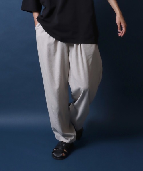 ANPAS(アンパス)の「Cotton Linen Wide Balloon Pants/綿麻バルーンパンツ ワイドテーパードパンツ イージーパンツ(その他パンツ・メンズ・グリーン/チャコール/キナリ/ブラウン・M/L)」の2枚目の写真