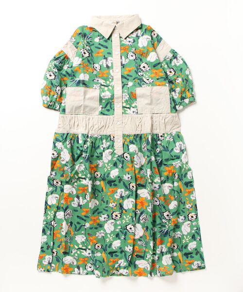 sandy（サンディー）の「sandy/プリントフレアーワンピース（ワンピース・レディース・グリーン/ブルー/オレンジ・FREE）」の2枚目の写真