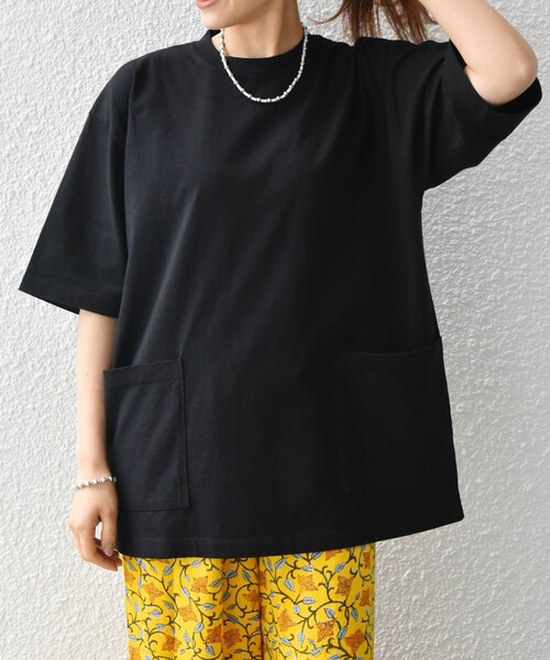 SHIPS any(シップス エニィ)の「SHIPS any: "COTTON USA" 6oz オーバーサイズ キャンプポケット Tシャツ◇(Tシャツ/カットソー・メンズ・ホワイト/ブラック/ナチュラル/オリーブ/ネイビー/ライトブルー/ロイヤルブルー・SMALL/MEDIUM/LARGE/X-LARGE)」の22枚目の写真