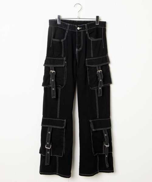 WEGO（ウィゴー）の「WEGO/【一部店限定】ステッチワイドカーゴパンツ