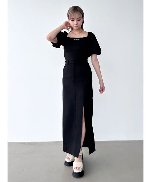 EMODA(エモダ)の「スーパーハイウエストスリットスカート(スカート・レディース・ブルー/ブラック/ベージュ・SMALL/MEDIUM)」の6枚目の写真