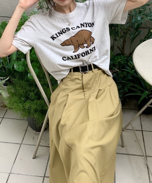deux amour（ドゥーザムール）の「タックロングスカート（スカート・レディース・ブラック/ベージュ・FREE/SMALL）」の18枚目の写真
