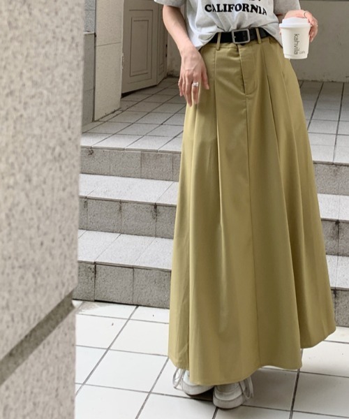 deux amour（ドゥーザムール）の「タックロングスカート（スカート・レディース・ブラック/ベージュ・FREE/SMALL）」の14枚目の写真