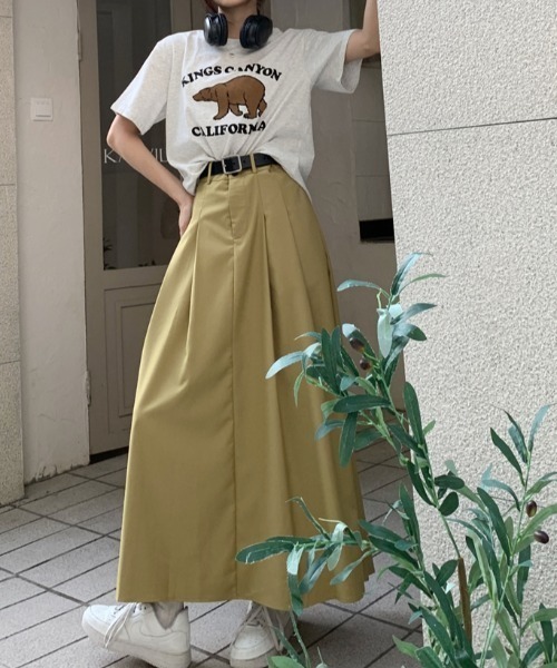 deux amour（ドゥーザムール）の「タックロングスカート（スカート・レディース・ブラック/ベージュ・FREE/SMALL）」の20枚目の写真