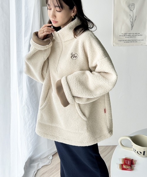 セール】《Javaジャバコラボ》あったか素材でほっこり。JAVA刺繍ボア