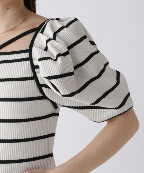 Heather（ヘザー）の「アソートパフスリーブTEE　906216（Tシャツ/カットソー・レディース・ホワイト×ブラック/ブラック×ホワイト/オフホワイト・FREE）」の18枚目の写真