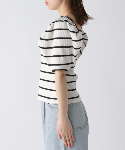 Heather（ヘザー）の「アソートパフスリーブTEE　906216（Tシャツ/カットソー・レディース・ホワイト×ブラック/ブラック×ホワイト/オフホワイト・FREE）」の21枚目の写真