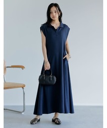 Re:EDIT（リエディ）の「[低身長/高身長サイズ有]キーネックフレンチスリーブポロワンピース（ワンピース）」