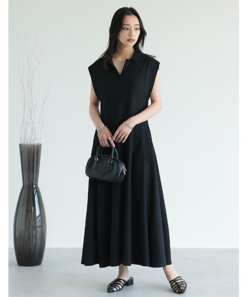 セール】[低身長/高身長サイズ有]キーネックフレンチスリーブ