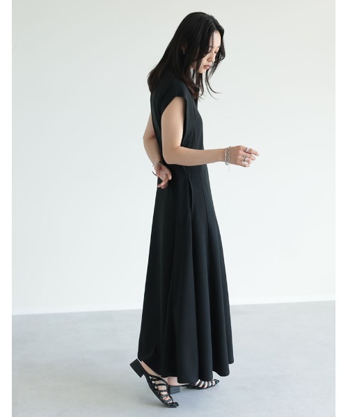 Re:EDIT（リエディ）の「[低身長/高身長サイズ有]キーネックフレンチスリーブポロワンピース（ワンピース・レディース・チャコールグレー/ブラック/ネイビー・TALL/MEDIUM/SHORT/LARGE）」の19枚目の写真