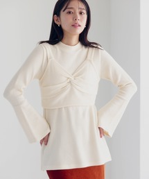 mysty woman | ビスチェSETフレアスリーブニット 968224(Tシャツ/カットソー)