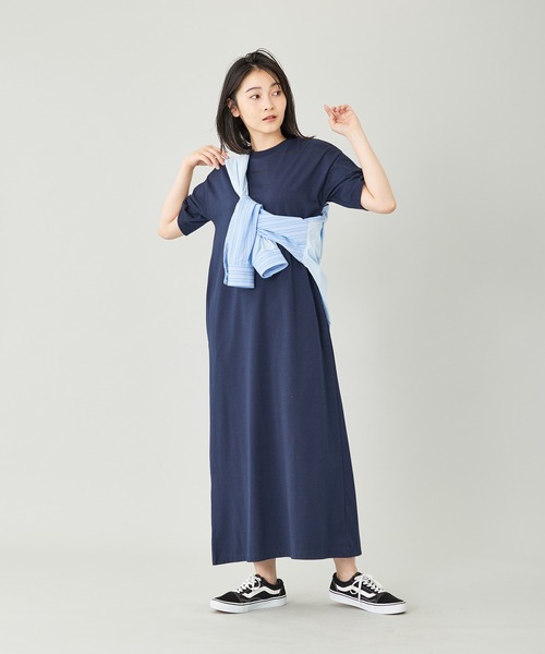 BABU-BU(バブーブ)の「ALINE CUT SAW TEE ONEPIECE(ワンピース・レディース・ネイビー/グレー・ONE SIZE)」の17枚目の写真