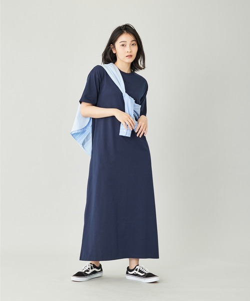 BABU-BU(バブーブ)の「ALINE CUT SAW TEE ONEPIECE(ワンピース・レディース・ネイビー/グレー・ONE SIZE)」の3枚目の写真